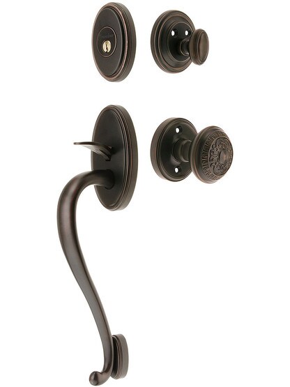 Georgetown Entry Handle Set in Oil-Rubbed Bronze Finish with Windsor Knob and